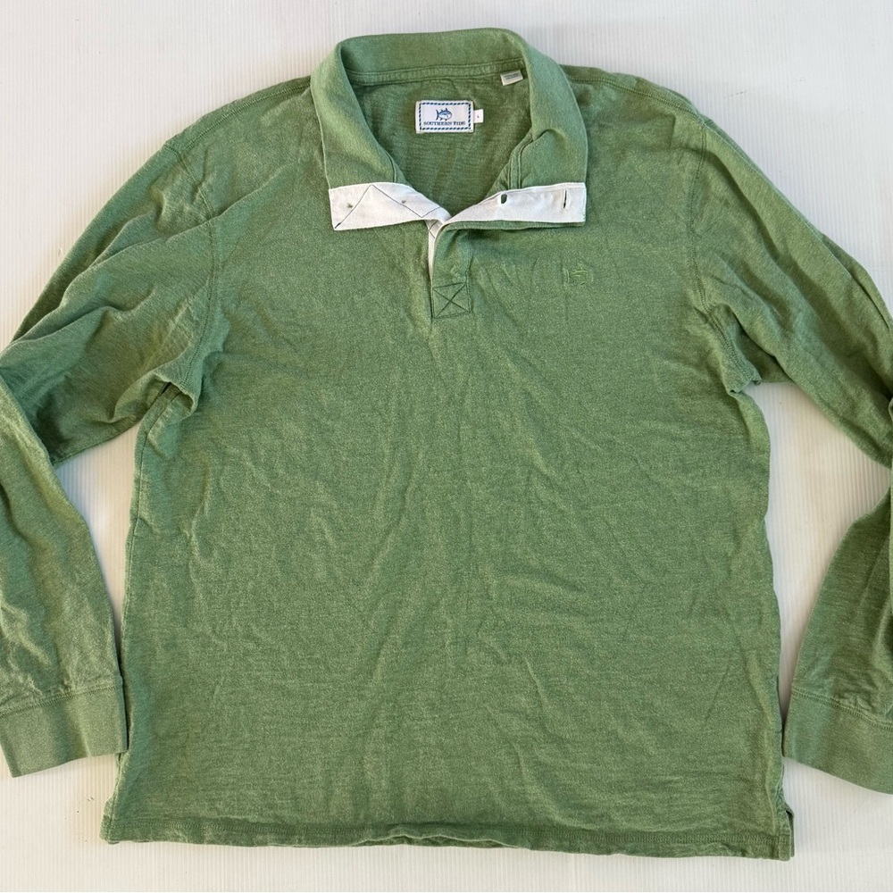 Southern Tide Green Long Sleeve Polo Size‎ L